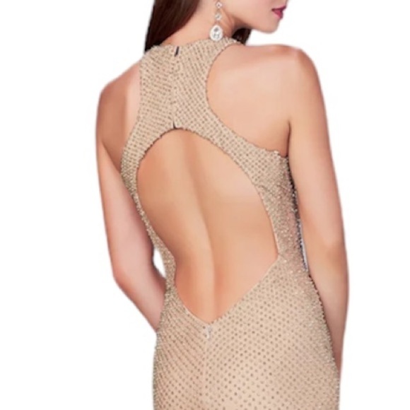 LA FEMME Open Back Beaded Gown - Picture 7 of 13